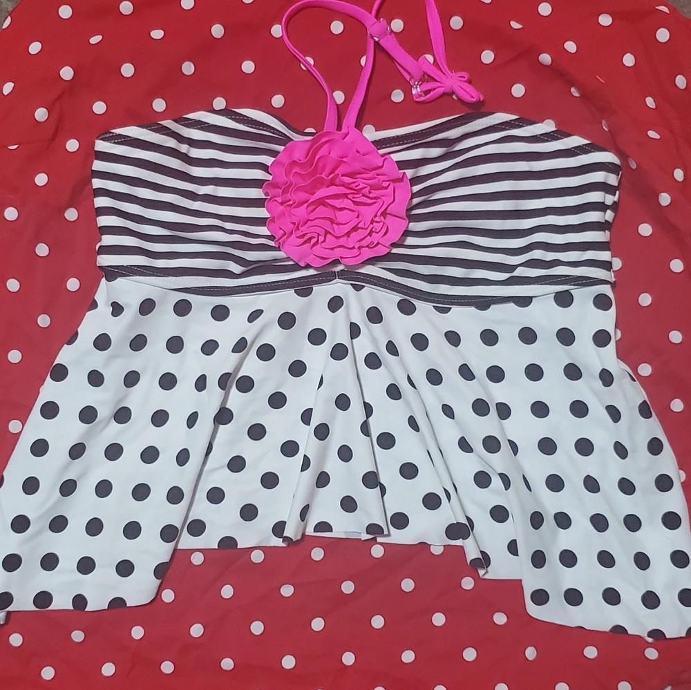 Polka Dot Halter Swim Top